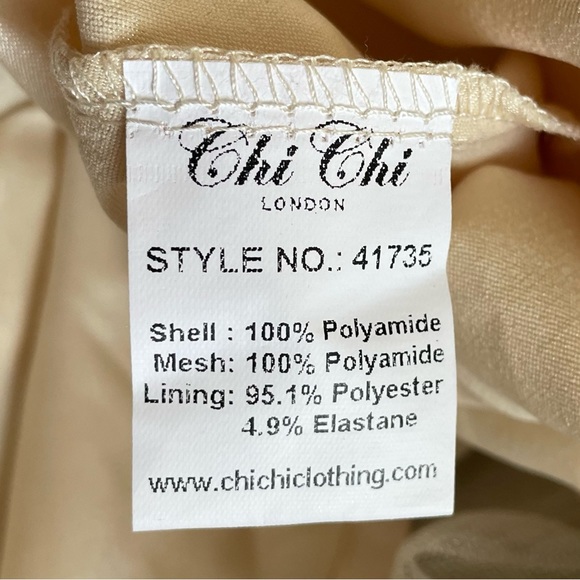 NWT Chi Chi London Gold Retro Formal Dress Gown Size 6 Floral Lace Sweetheart - Picture 4 of 16